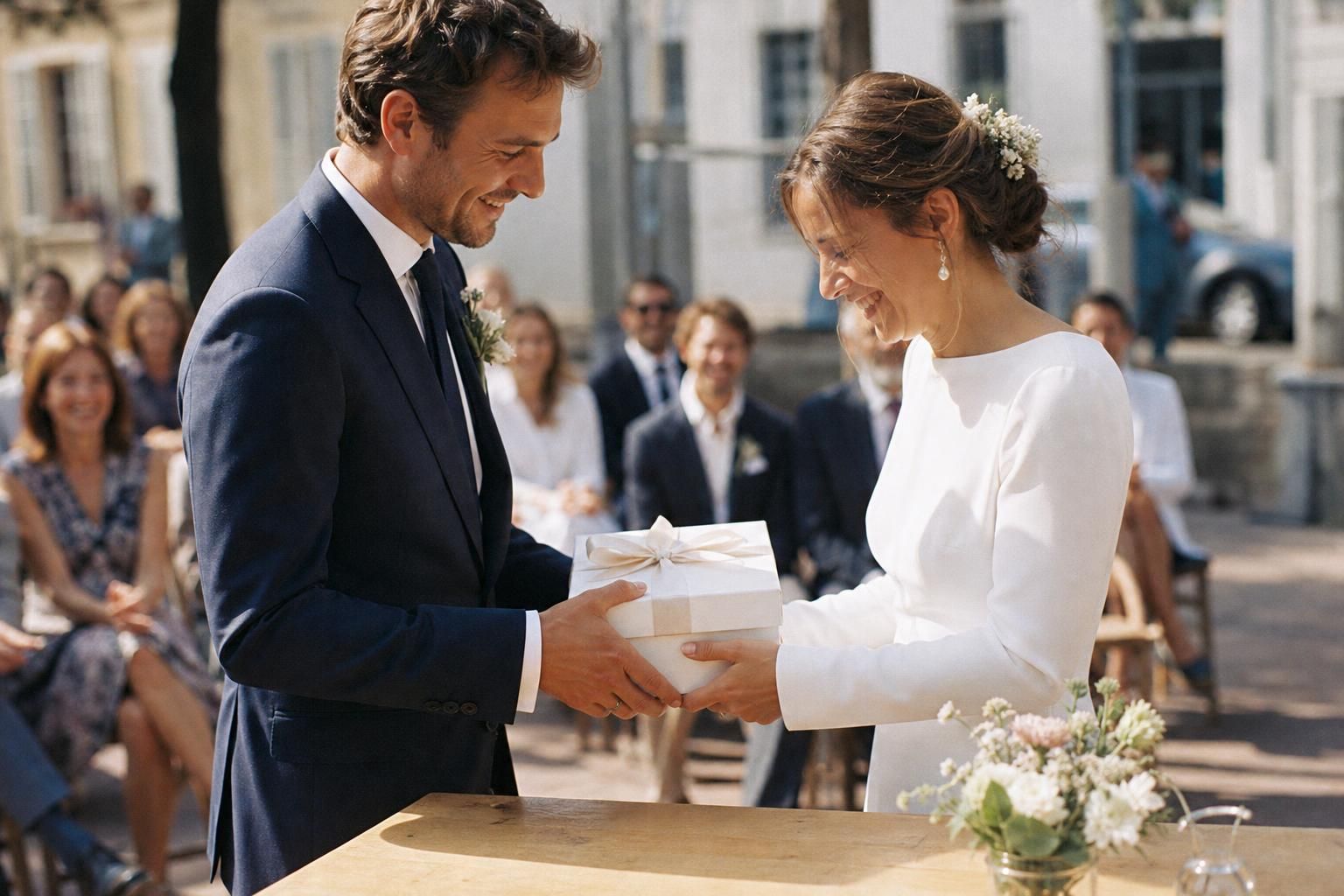 découvrez des idées originales et appropriées pour offrir le cadeau parfait lors d'un mariage civil, alliant élégance et personnalisation.